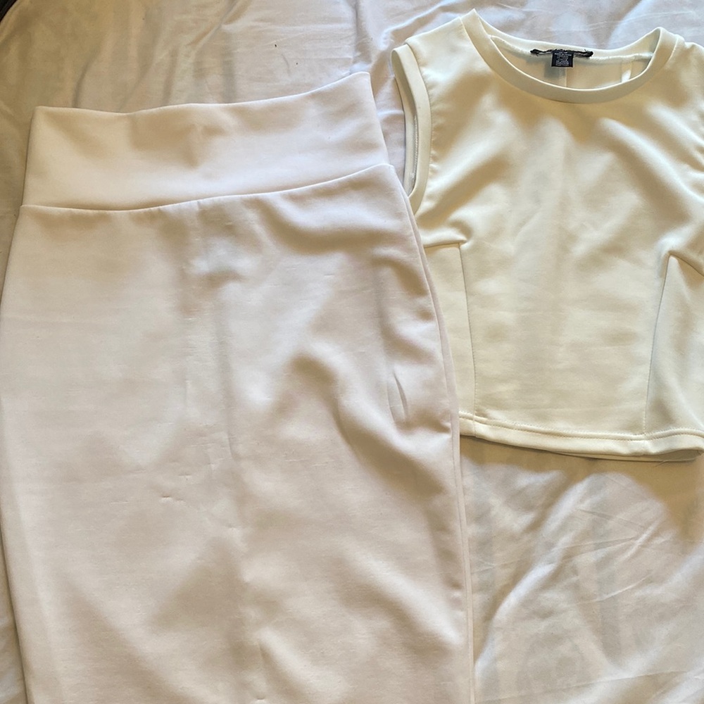 White top and skirt set
